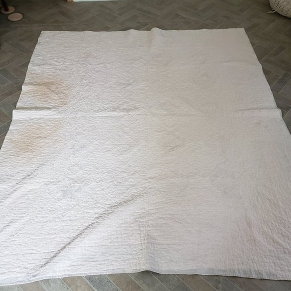 Antique 1860-1880 Cake Stand Basket Quilt Hand Sti - Picture 11 of 12